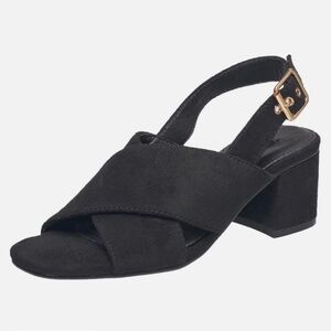 French Connection Black Tahiti Block Heel Slingback Sandals Size 9